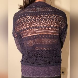 Mudd tight long sleeve navy sweater with  open back